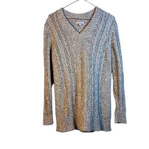 LL Bean Cable Sweater Women S Ribbed Cotton Vintage Academia Preppy